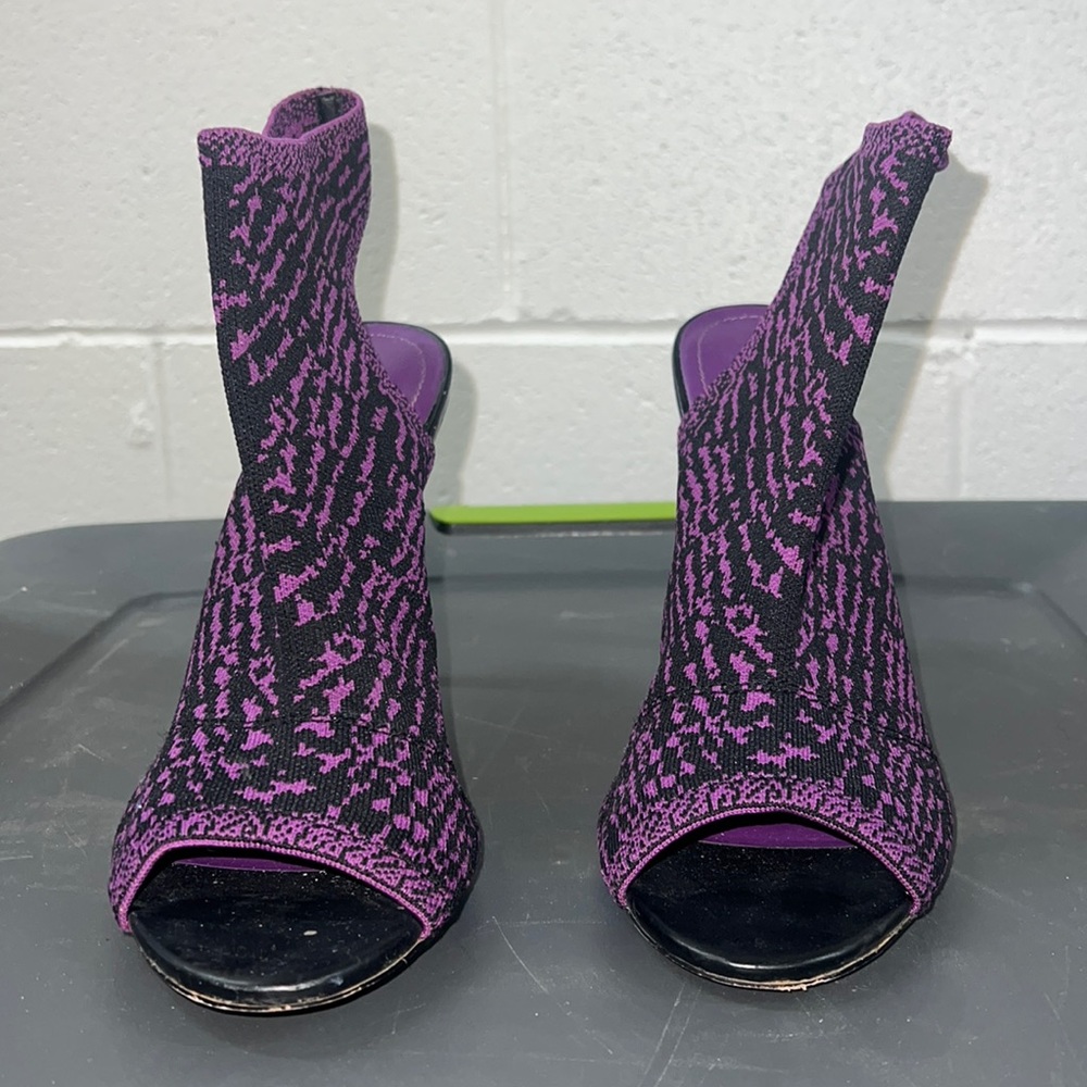 Zara purple and black peep toe heels